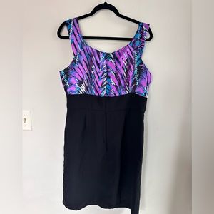Little black dress with accent color